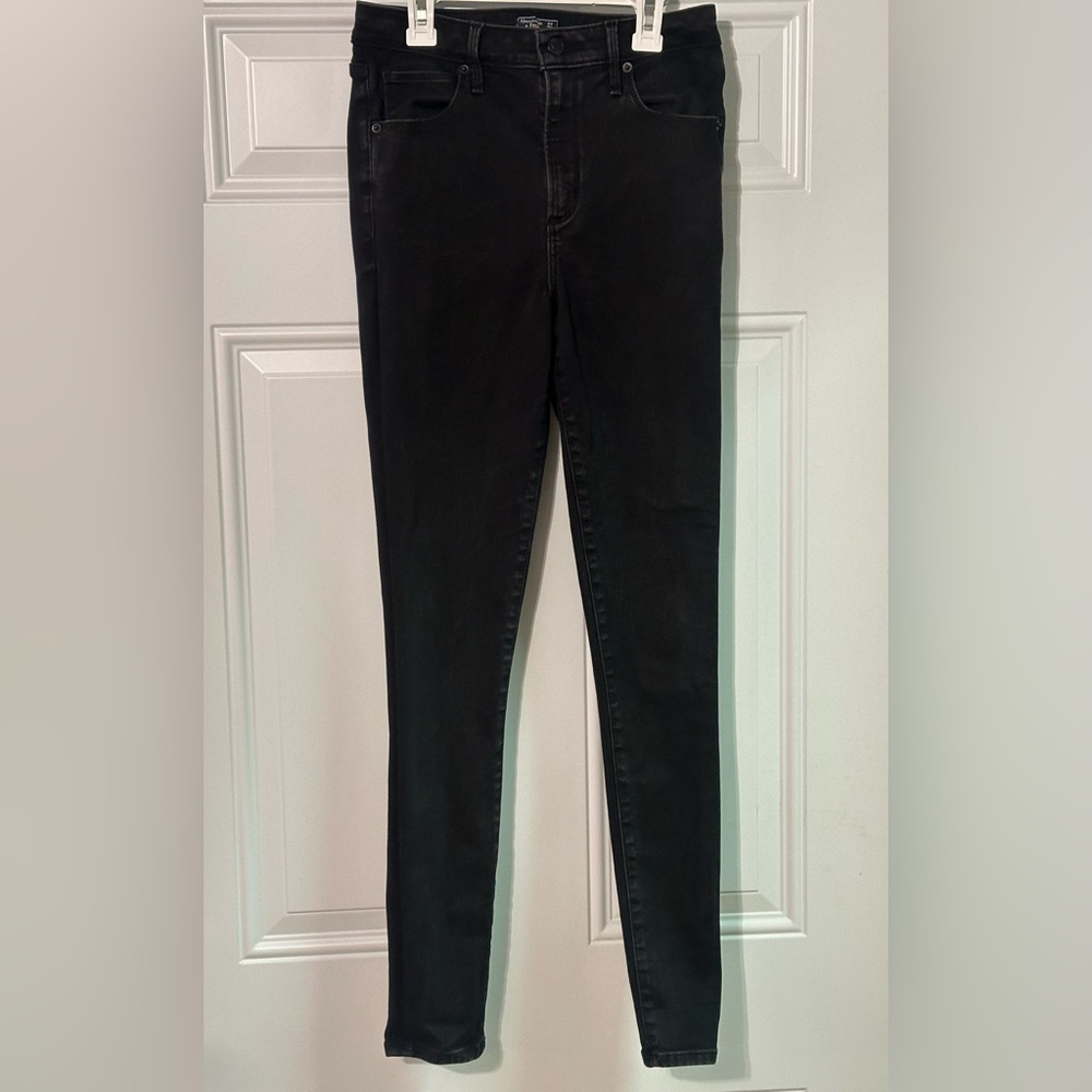 Abercrombie Fitch BLK Jeans Women Size 27 4L  High Rise Super Skinny Curve Love
